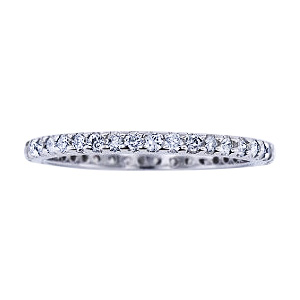 SJ1179PSDB - 14K White Gold Diamond Eternity Prong Set Band