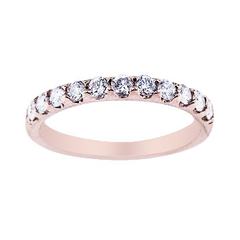 14K Rose Gold Diamond Prong Set Band