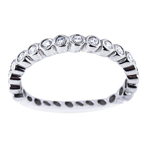 SJ1580BZWG - 14K White Gold Bezel Set 3/4 Eternity Band