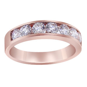 14K Rose Gold Diamond Channel Set Band