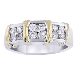 14K Two-Tone Diamond Band