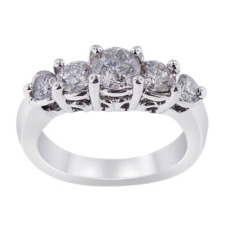 1.06 Carats 5 Stone Diamond Engagement Ring