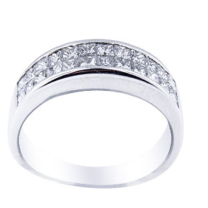 18K White Gold Diamond Invisible Setting Band 5MM