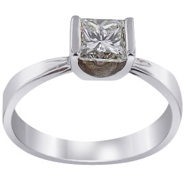 14K Princess Cut Diamond Solitaire Ring