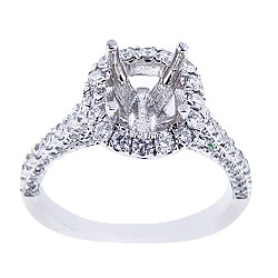 14K White Gold Diamond Antique Design Diamond Engagement Ring 110 Carats