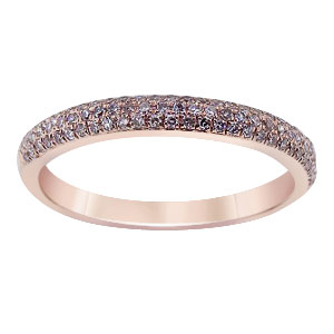 14K Rose Gold Diamond Pave Band