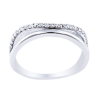 14K White Gold Diamond Knuckle Band