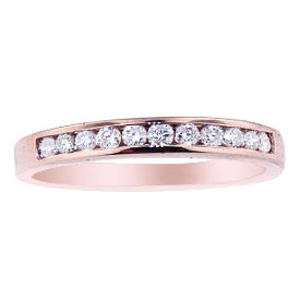 14K Rose Gold Diamond Channel Set Band