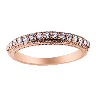 SJ812RPB - 14K Rose Gold Prong Set Art Deco Diamond Band