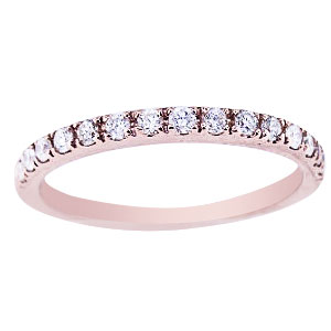 14K Rose Gold Diamond Prong Set