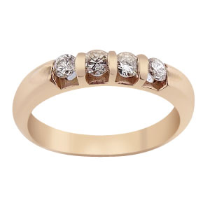 14K Rose Gold Diamond Band 0.39 Carats