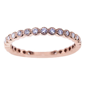 SJ990TCB - 14K Rose Gold Diamond Bezel Set 3/4 Eternity Band