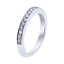 SJ992CSPSDB - 14K White Gold Half Eternity Diamond Band